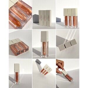 (3) Laura Lee Los Angeles Lipgloss Nude Blossom Rose Glimmer Sparkling Iris NEW